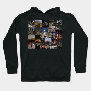 city night life aesthetic collage Hoodie